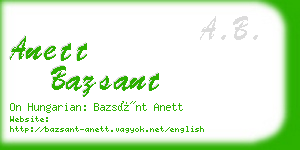 anett bazsant business card